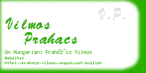 vilmos prahacs business card